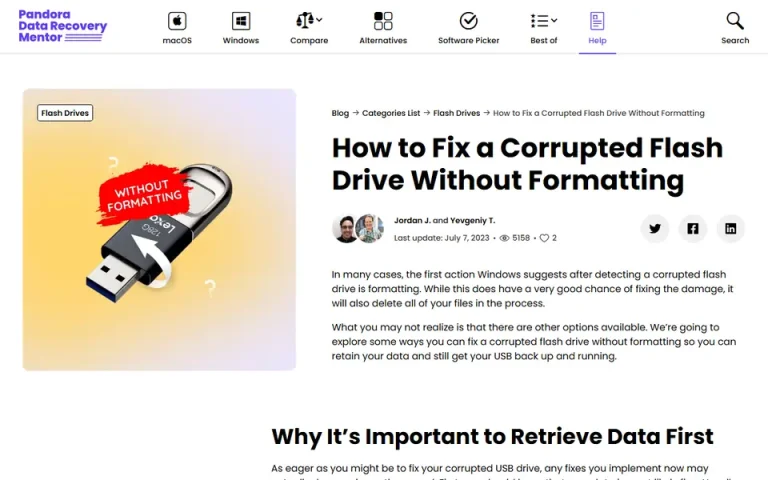 The article as published on help.pandorarecovery.com