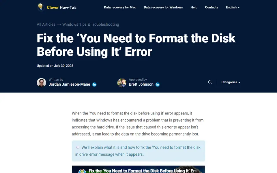 The article as published on cleverfiles.com