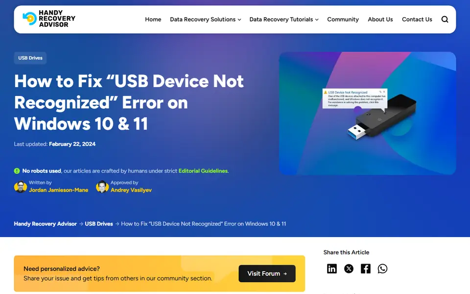 The article as published on handyrecovery.com