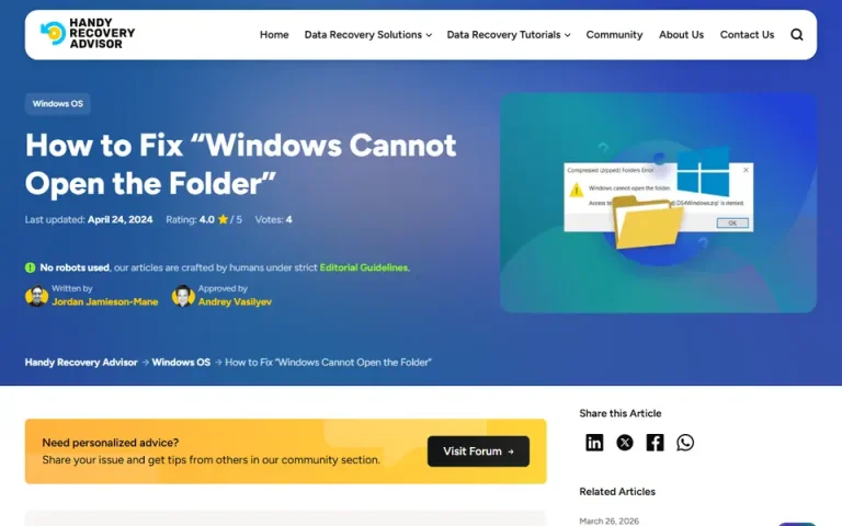 The article as published on handyrecovery.com