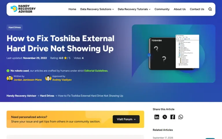 The article as published on handyrecovery.com