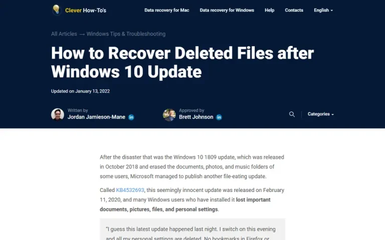 The article as published on cleverfiles.com