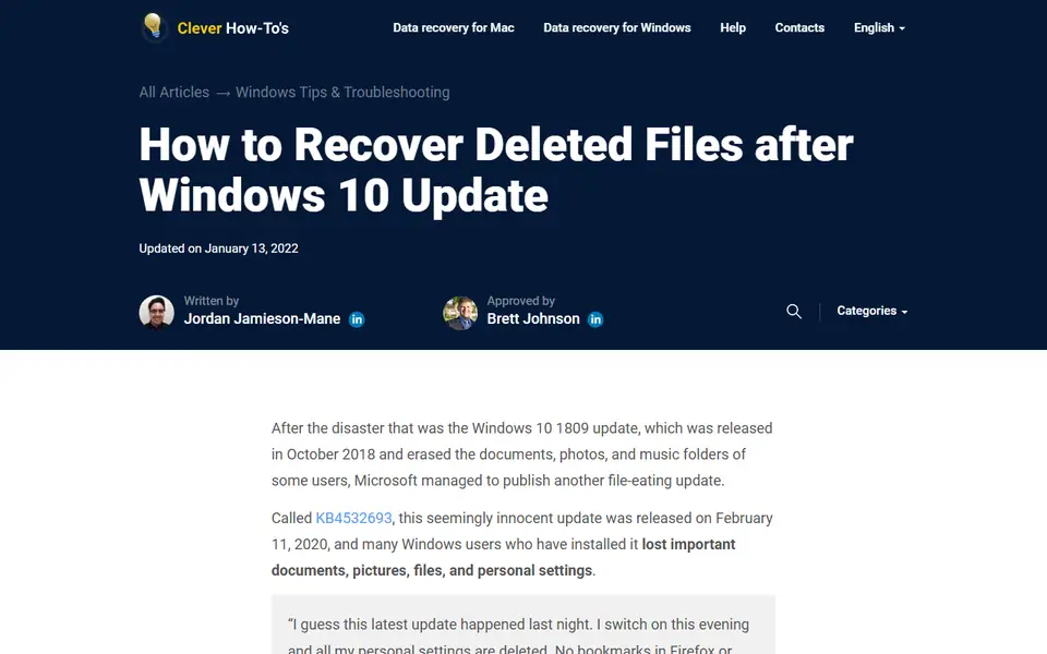 The article as published on cleverfiles.com