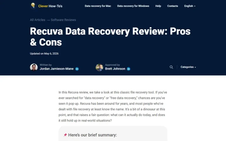 The article as published on cleverfiles.com