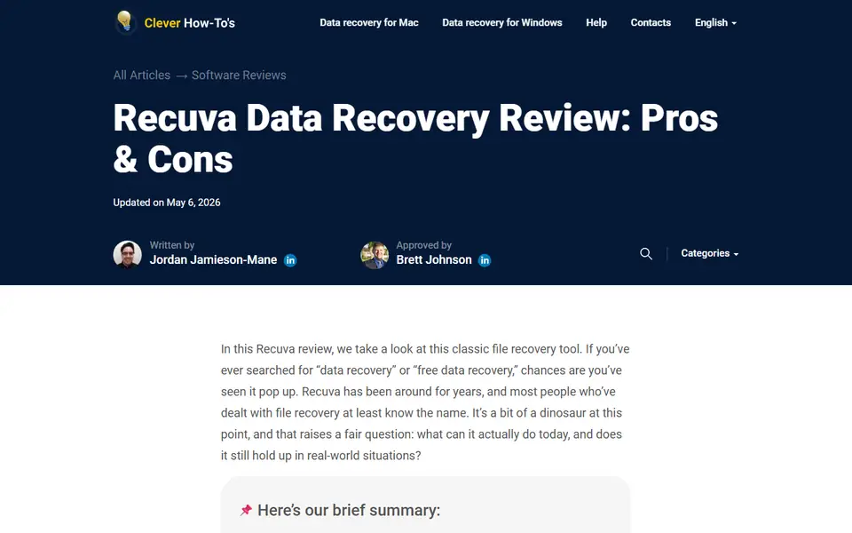 The article as published on cleverfiles.com