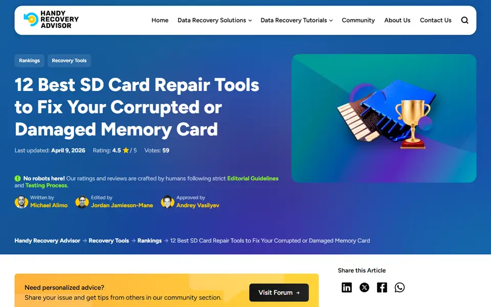 The article as published on handyrecovery.com
