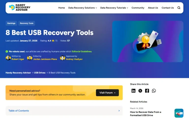 The article as published on handyrecovery.com