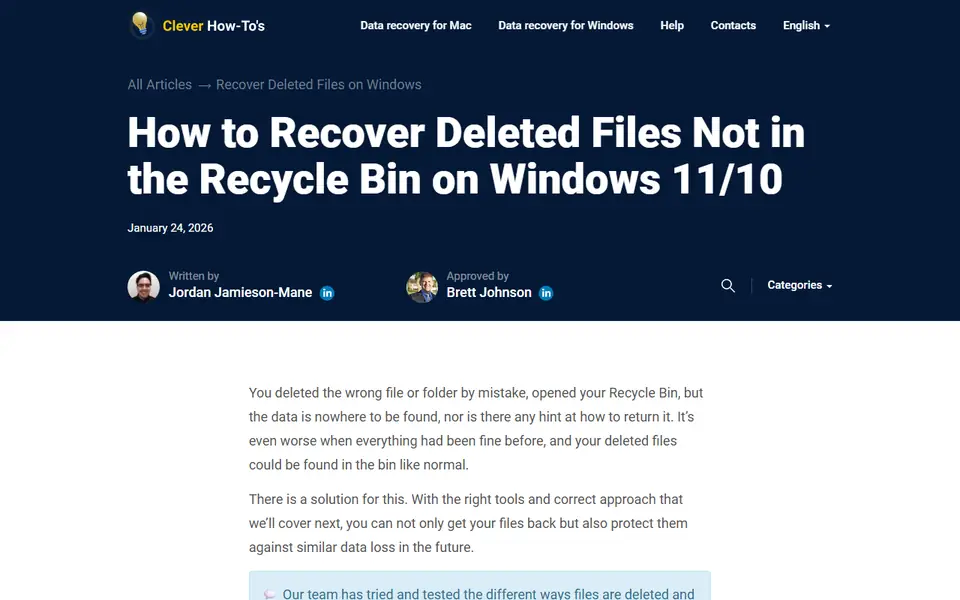 The article as published on cleverfiles.com