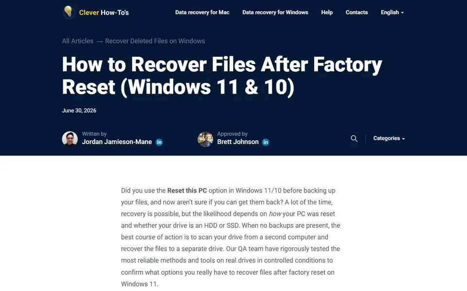 The article as published on cleverfiles.com