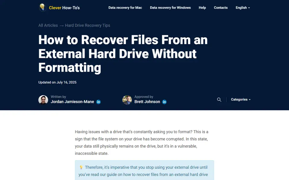 The article as published on cleverfiles.com
