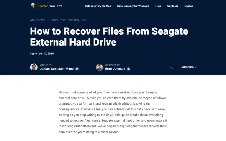 The article as published on cleverfiles.com