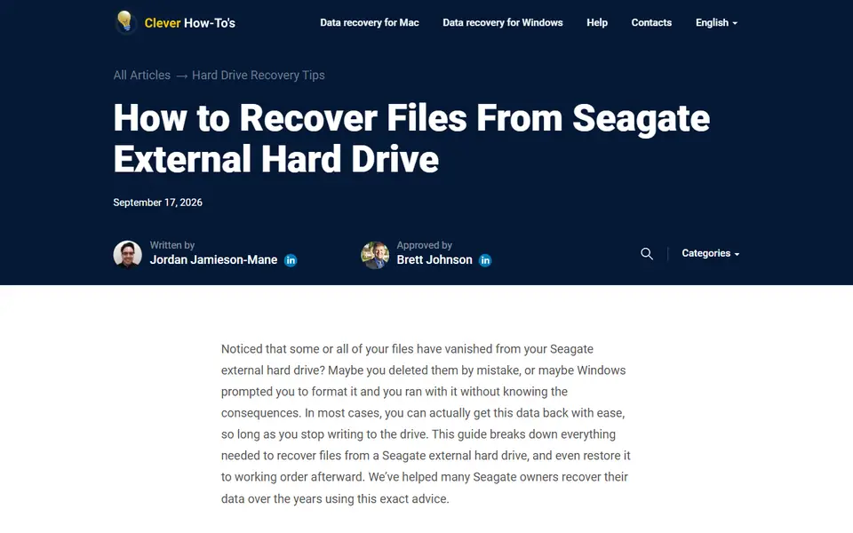 The article as published on cleverfiles.com