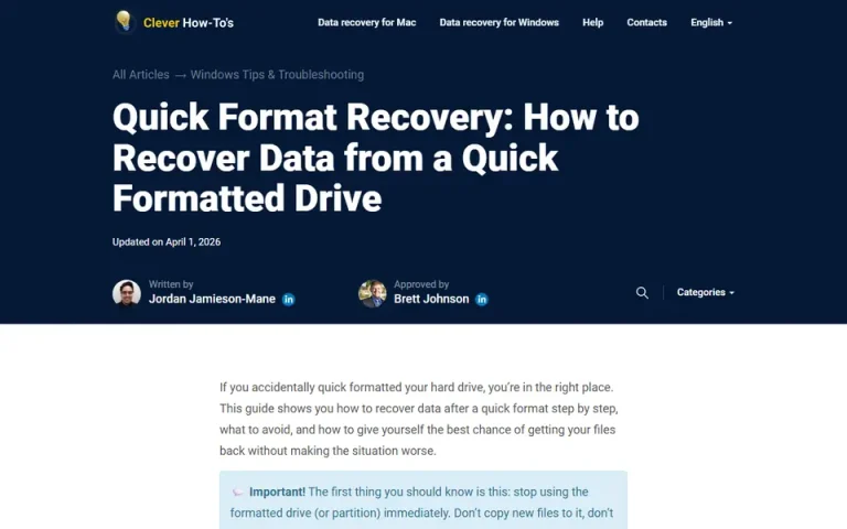 The article as published on cleverfiles.com