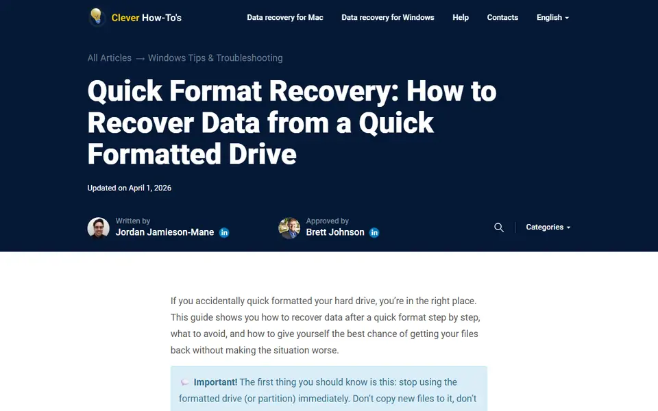 The article as published on cleverfiles.com