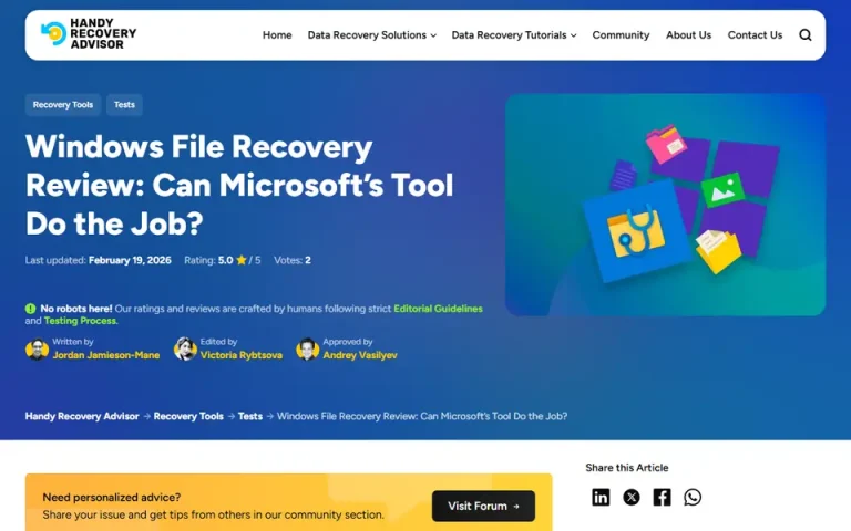 The article as published on handyrecovery.com